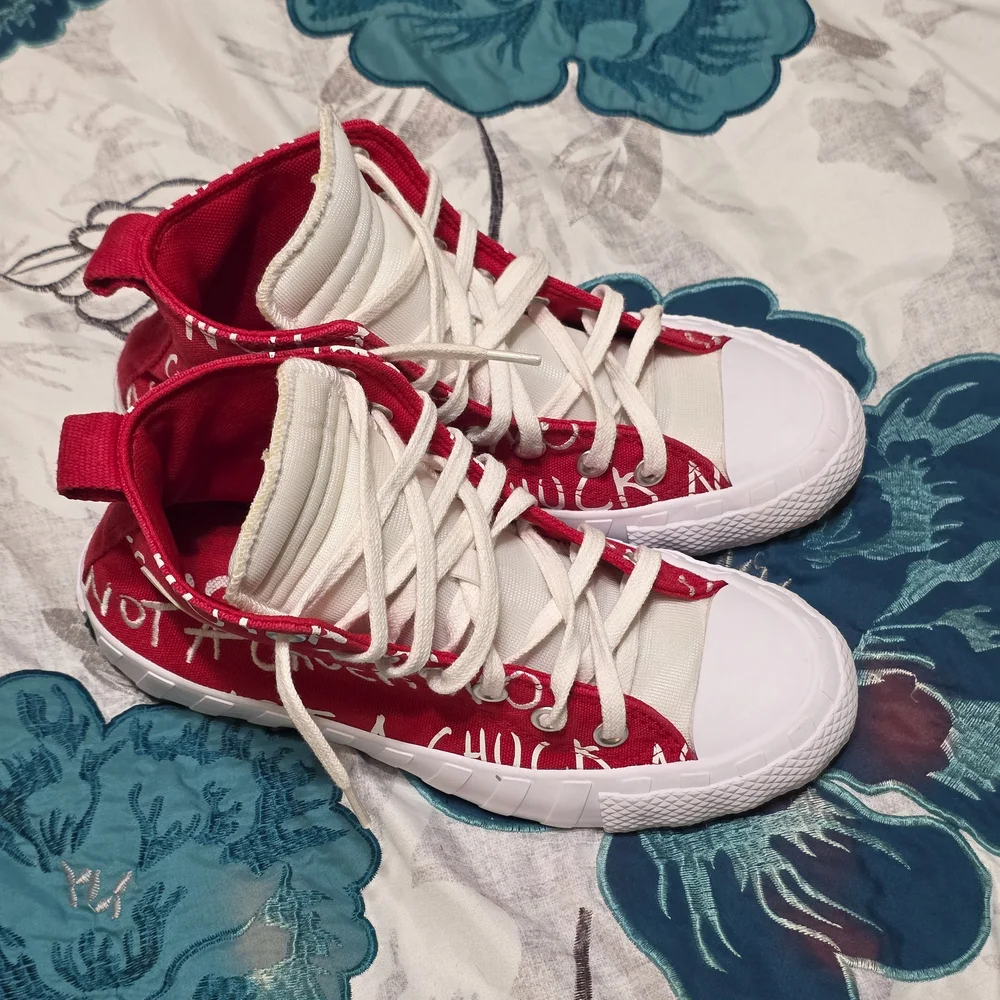 Converse Kids Red and White High-Top Sneakers